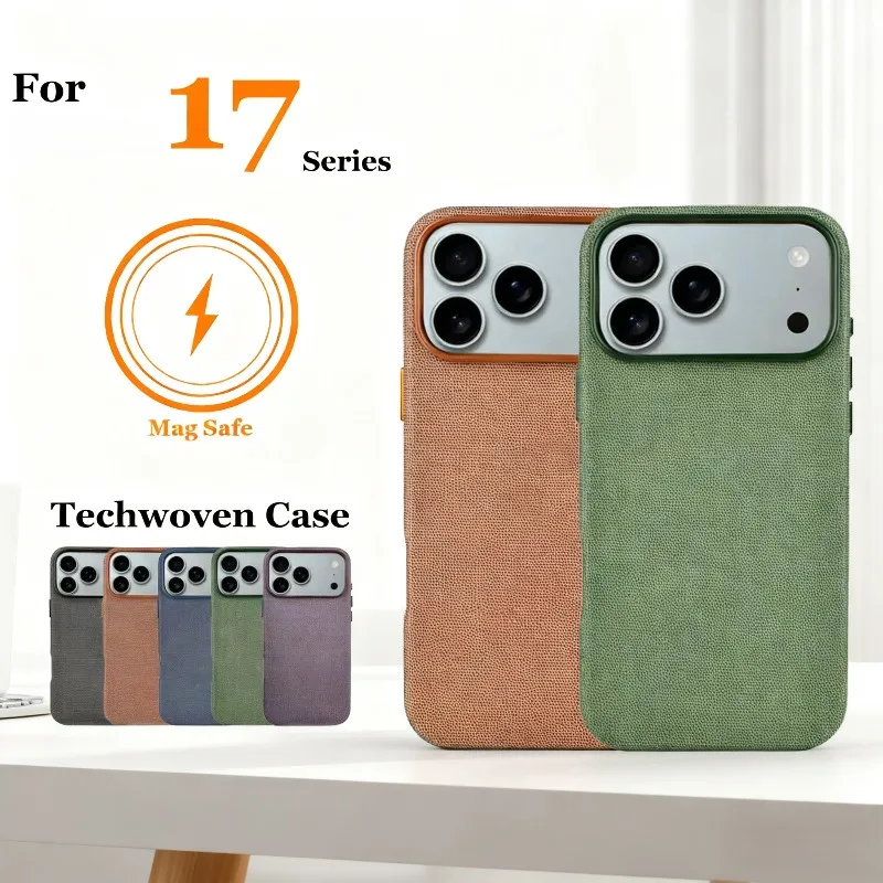 Suitable for 17Pro/Max technology fabric phone case camera control magnetic suction cloth pattern new model Christmas Gifts