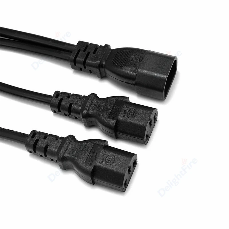 Power Cable C13 to C14 Converter 1 to 2 Way Splitter Power Cord For PDU UPS PC Computer Monitor DJ Stage Lights Power Supply