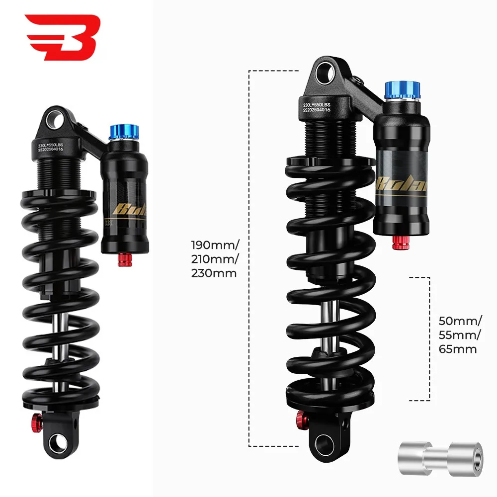BOLANY oil Spring Rear shock absorber MTB Electric motorcycle shock absorber 190 210 230 240 250 265mm adjustable shock absorber