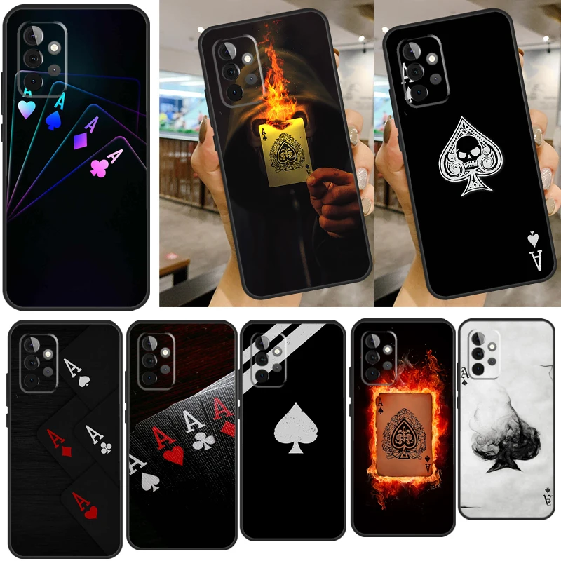 Ace of Spades Poker Case For Samsung Galaxy A12 A32 A42 A52 A72 A50 A70 A10 A20 A21S A52S A51 A71 Phone Cover