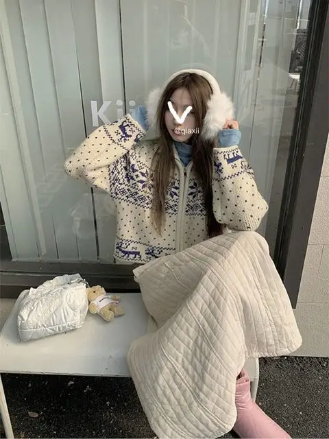 

Faldas Mujer 2022, утепленные женские юбки трапециевидной формы с высокой талией, теплая модная повседневная корейская однотонная зимняя длинная юбка Saia