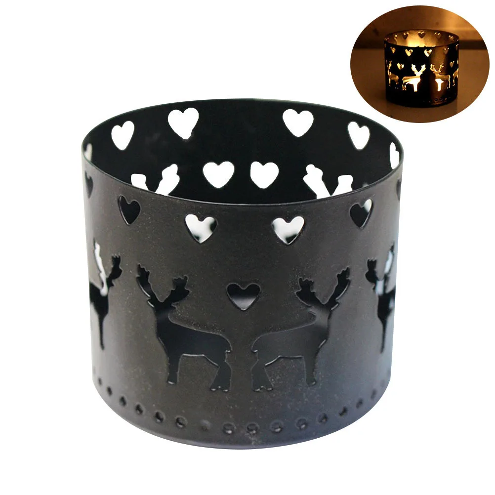 Candeliere in ferro da 2 pezzi, design scavato, decorazione da tavolo in stile vintage chic per varie occasioni, idea regalo