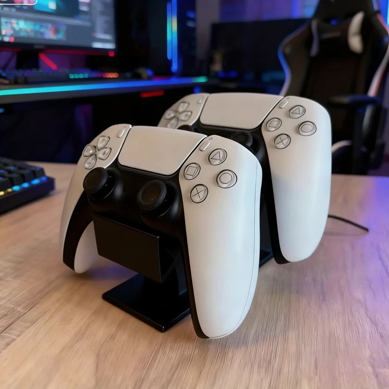 1PCS For PS5 / Xbox Controller Holder 2-In-1 Game Controller Storage Rack Controller And Headphone Desktop Storage Organizer