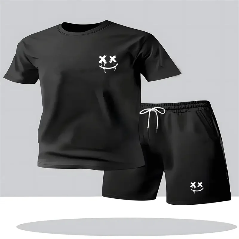 Outdoor jogging 2026 multifunctional shorts short sleeved T-shirt and sports shorts summer men's sports and leisure quality set