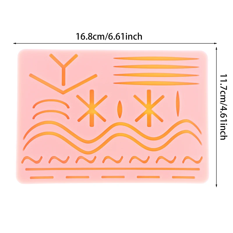 Silicone Medical  Anatomy Practice Suture Pad Model Pad Skin Suture Training Model Surgical SuturePad Human Traumatic Skin Model