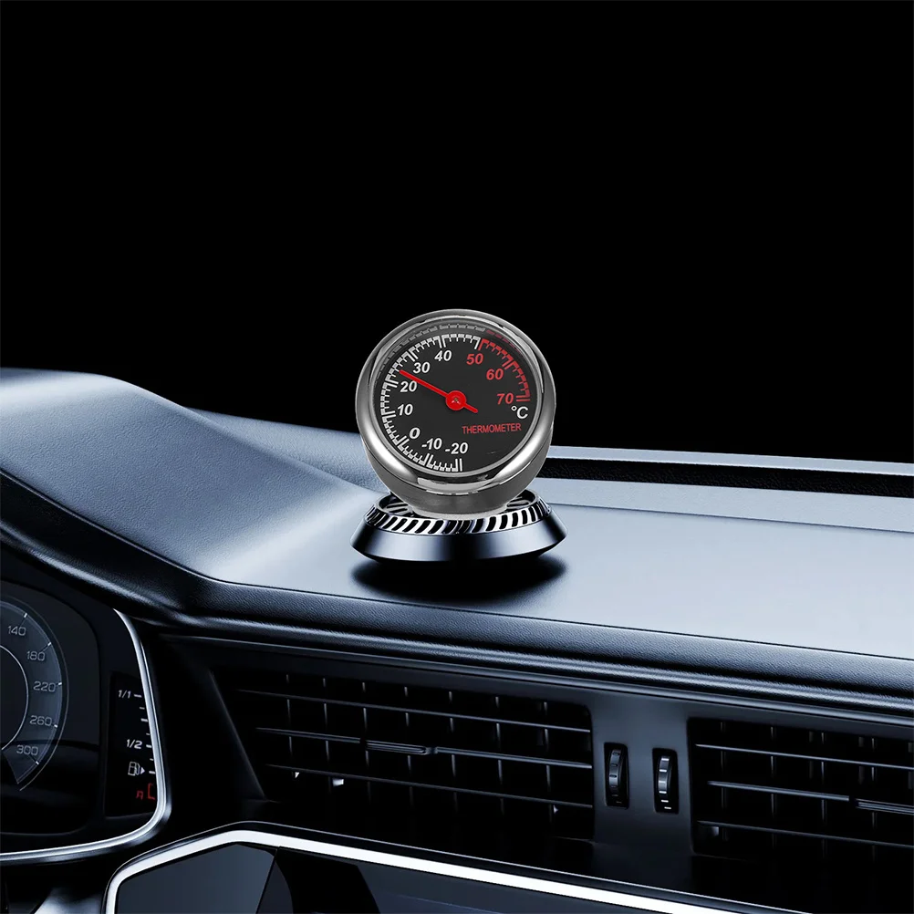 

2Pcs Metal Car Thermometer Vehicle Temperature Meter Precise Dashboard Gauge for Interior Auto Temperature Monitoring