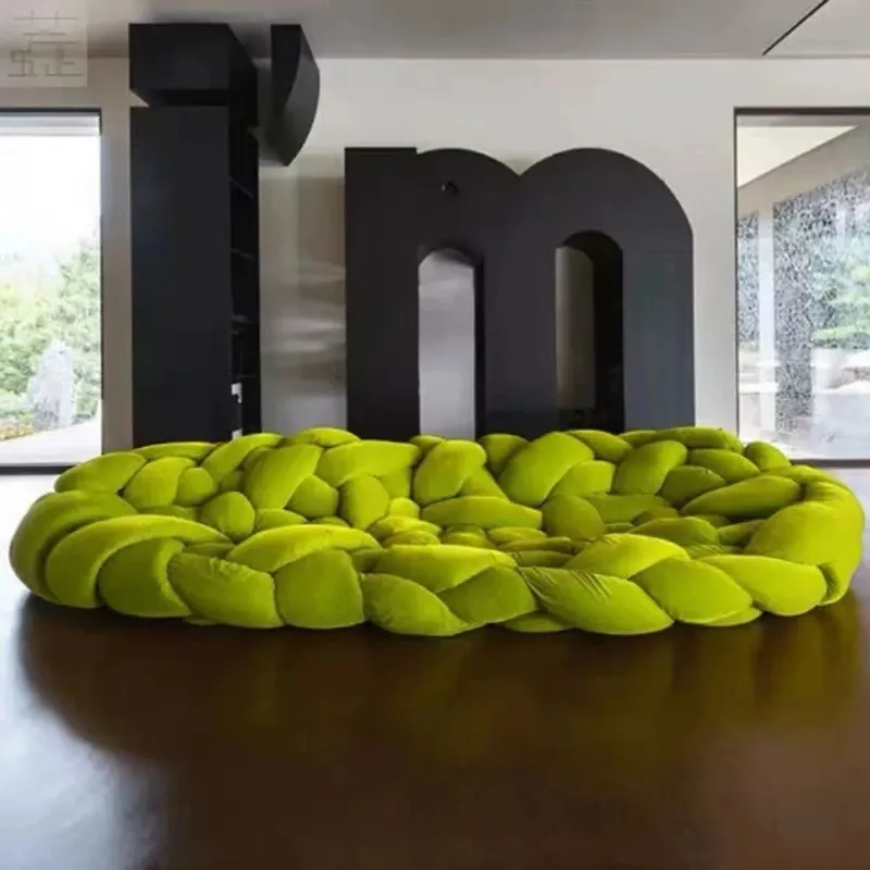 أريكة الثعبان المنسوجة الفاخرة الإيطالية الخفيفة مصممة من العلامة التجارية الكبيرة الراقية فيلا غرفة المعيشة أريكة الثعبان #3