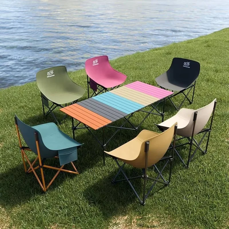 2026 Portable Metal Foldable Chair For Garden Use For Camping Fishing Outdoor Exploration  Roll And Picnic Moon Stall