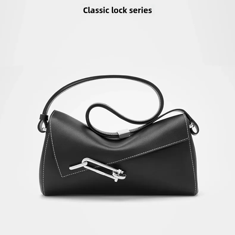 Tadfab-Bolso Vintage de moda con cerradura, caja de bloqueo, para ir al trabajo de alta gama, con un solo hombro, cruzado, para axila