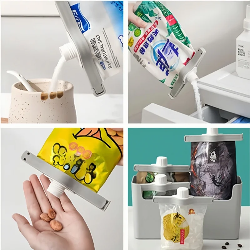 Kitchen Storage Food Snack Sealing Bag Clips Screw Cap Seasoning Bag Milk Powder Bag Preservation Clip Gadgets Home Accessories