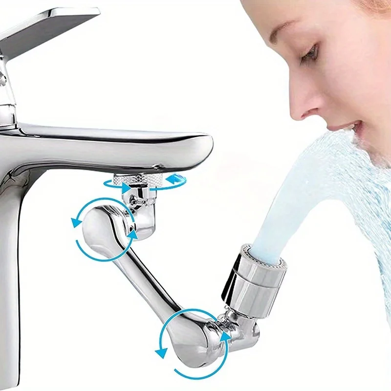 1Pc Universal 1080° Rotatable Faucet Aerator Extender Plastic Splash Filter Faucets Bubbler Nozzle Robotic Arm for Kitchen