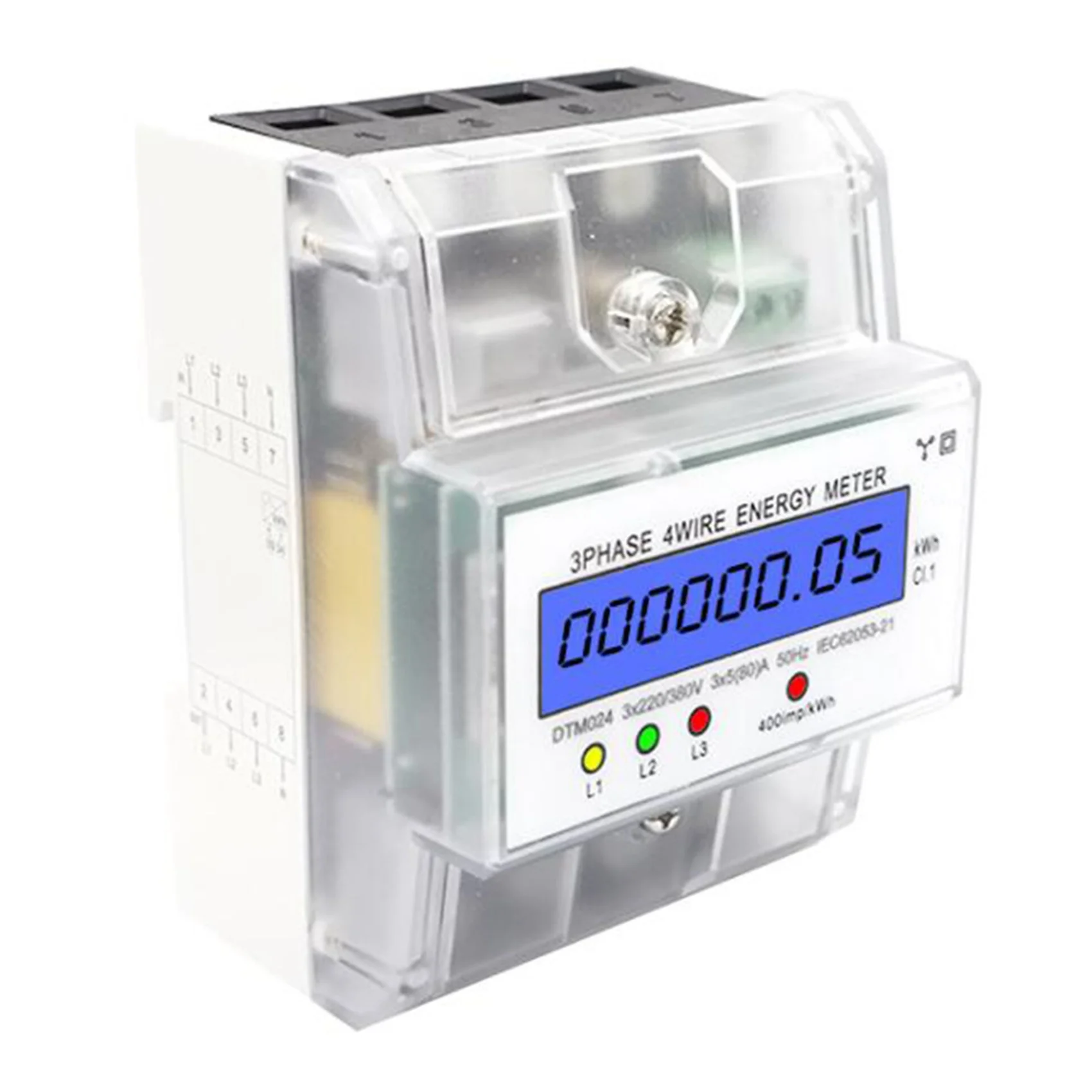 Eco Friendly 2X 3 Phase 4 Wire Energy Meter 220/380V 5-80A Energy Consumption Kwh Meter DIN Rail Installation Digital Power Mete