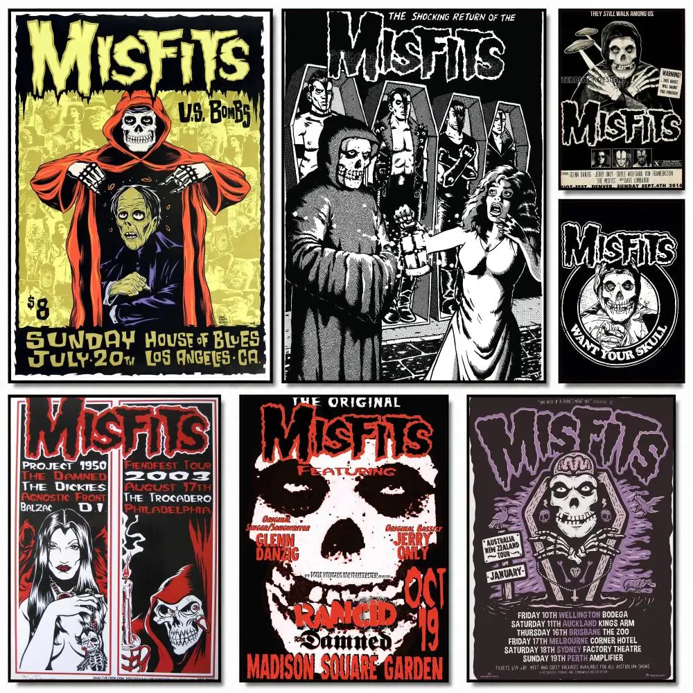 band M-Misfits-S Painting Calligraphy Artwork for Home Bedroom Office Wall Decoration Gift