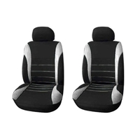 2X Front Car Seat Covers Front  Ready Sport Bucket Seat Cover, 2-Piece Set Automobiles Seat Covers (Black + Grey)