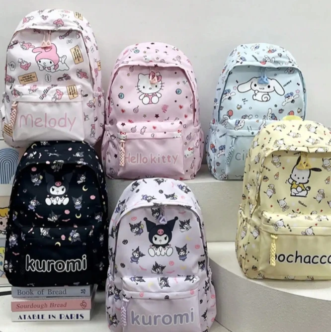 

Sanrio Hello Kitty Kuromi Kawaii Backpack Boy Girls School Laptop Bag Shoulders Casual Travel Hiking Camping Lightweight Daypack