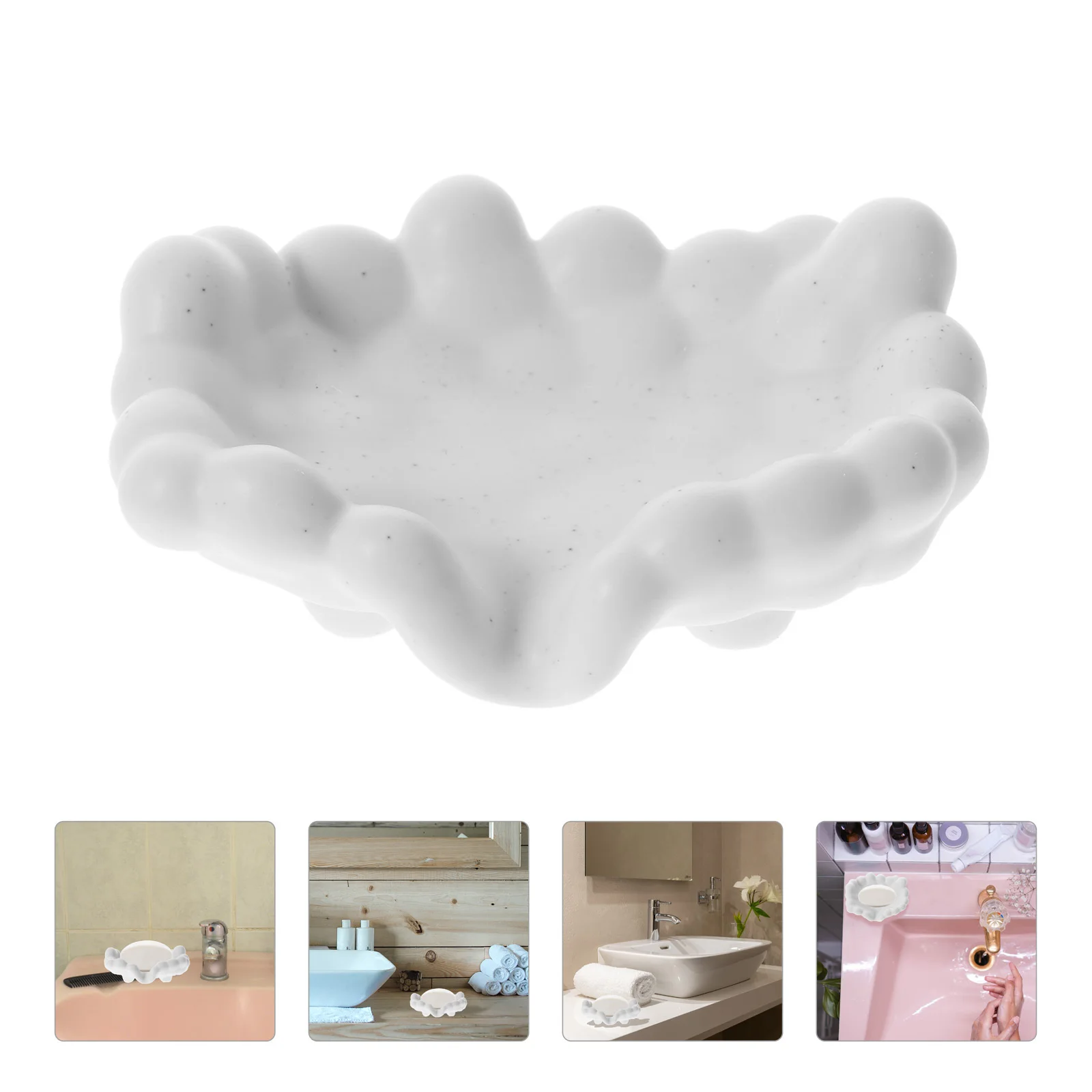 

Ceramic Soap Dish for Bathroom Bar Soap Holder with Drainage Creative Decorative Tray Functional Countertop Storage Solution