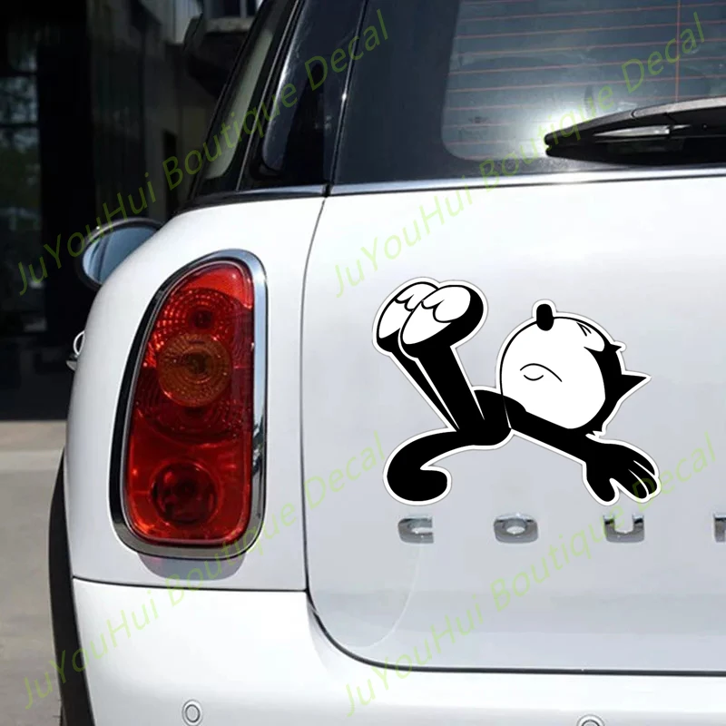 JuYouHui Exterior Accessories Decal Funny Car Sticker The Felix Cat Waterproof Auto Decors on Bumper Rear Window Decals