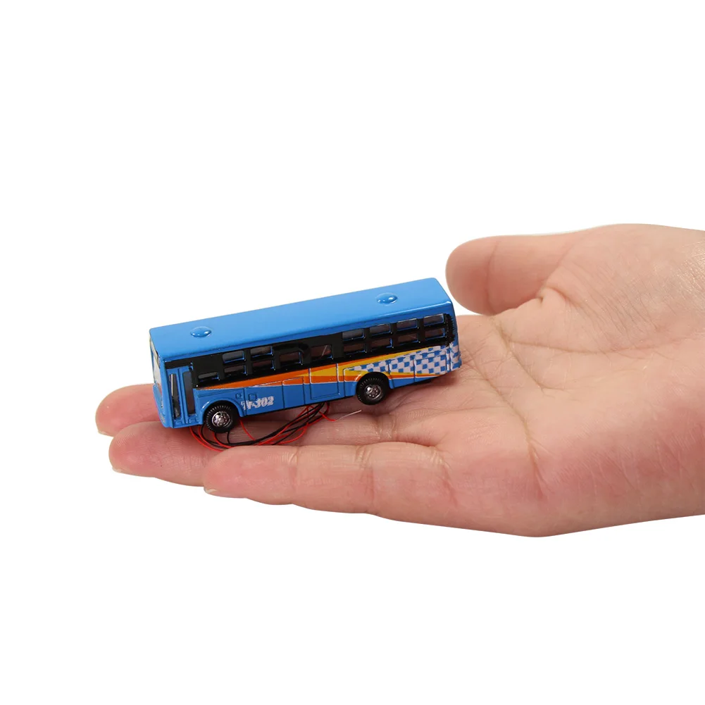 Evemodel 2pcs N Scale 1:160 Diecast Model Buses Mini Metal Bus Movable Wheels