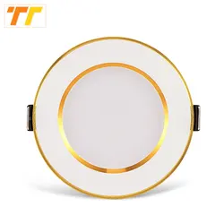 10pcs/lot LED Downlight Ceiling Lamp 7W 9W 12W 15W 18W Spotlight Golden border Round Recessed down lamp AC 220V 240V Lighting