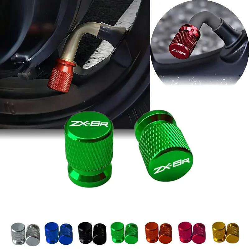 

For Kawasaki ZX6R 636 ZX636 ZX-6R NINJA 2021-2024 2025 2pcs CNC aluminum alloy Valve Covers,Motorbike Tire Valve Cap Set