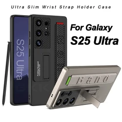 GKK Original Case For Samsung Galaxy S25 Ultra Leather Strap Holder Shockproof Matte Plastic Cover For Galaxy S25 Ultra Case