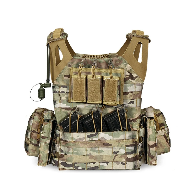 

YAKEDA-Tactical Hunting Vest, Camouflage, Portable Water Bag, 1000D Nylon, Airsoft Protection, Detachable Molle, Military Vests