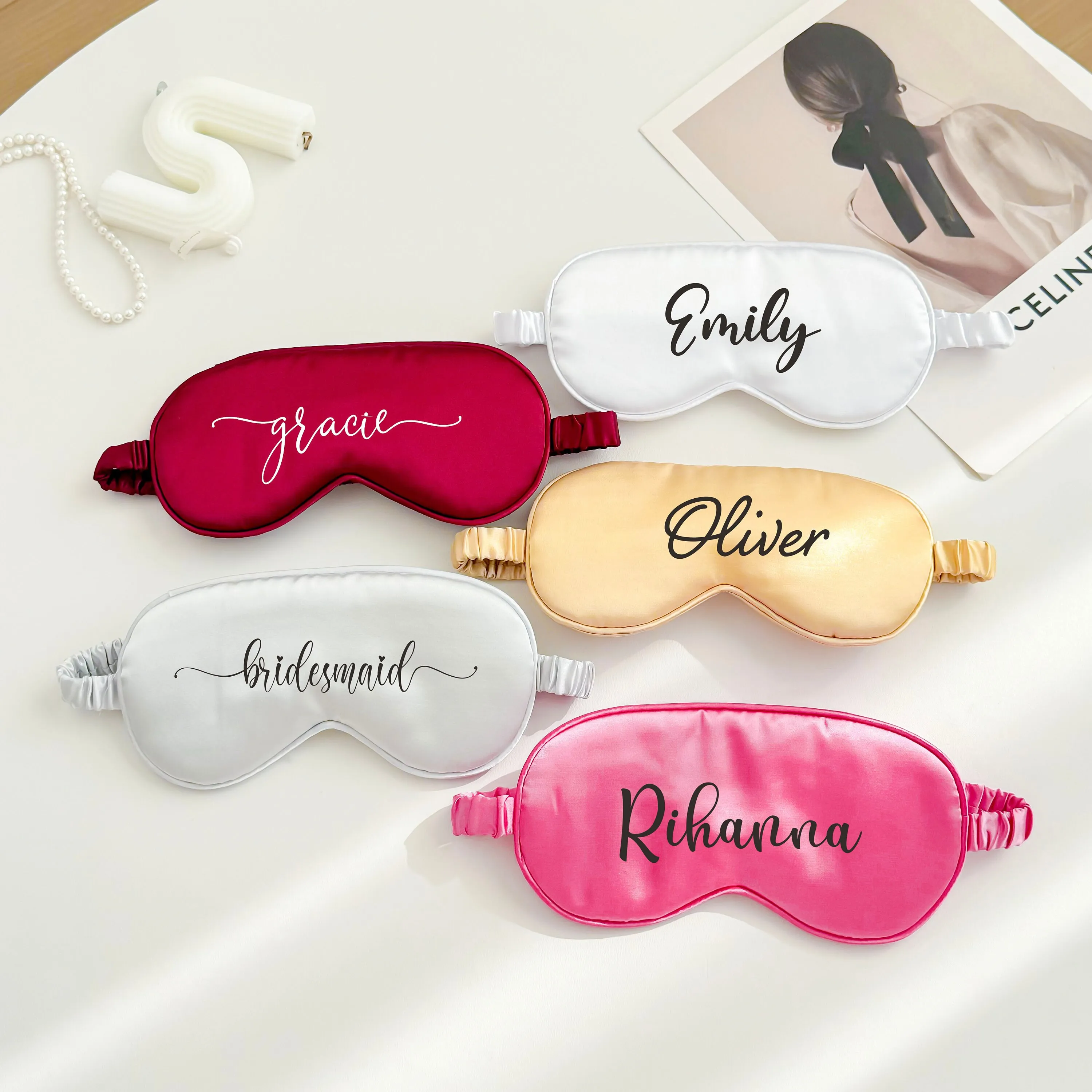 Personalized Eye Mask Custom Monogram Sleeping Mask Satin Eye Mask Bachelorette Party Gift Bridesmaid Proposal Gift Bridal Party