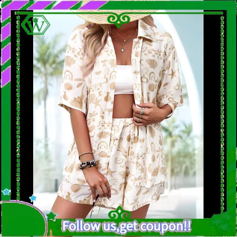 

A18P-гавайские рубашки для женщин, летняя пляжная рубашка, тропические рубашки, женские Гавайские блузки на пуговицах с короткими рукавами, топы на пуговицах