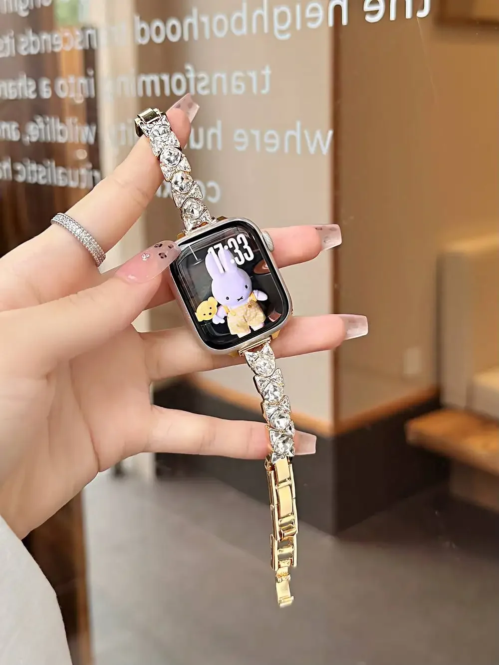 Bracciale in metallo bling per cinturino Apple Watch link donna Serie 8/7/6/10/9 40mm 41mm 44mm 45mm 46mm cinturino