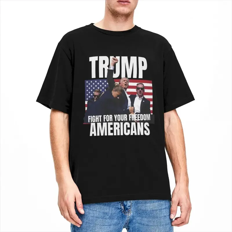 Trump Shot Men Women T Shirts 2024 Trump Rally Shooting Apparel Awesome Tees T-Shirts 100% Cotton Printed Clothes