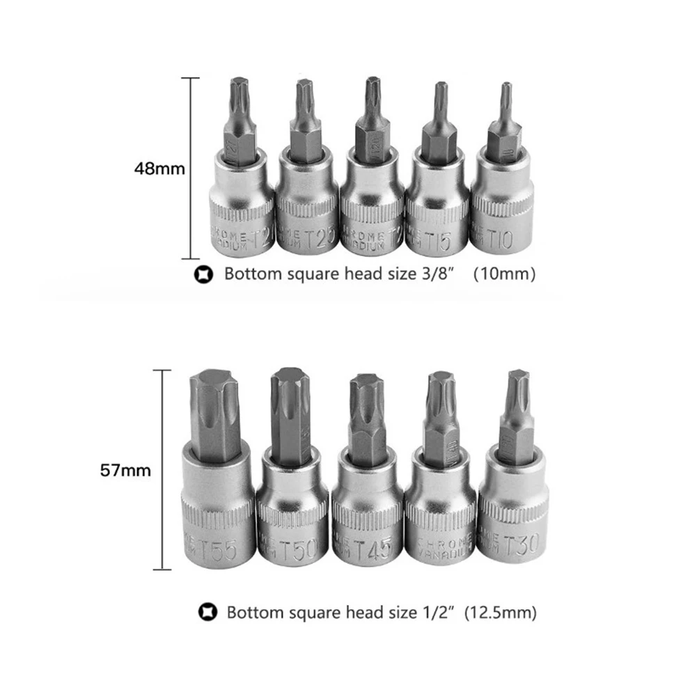 

Hand Tools Torx Sockets Drive External Torque Chrome Vanadium Steel E-Security Bits Male Female For Mechanics Enginners