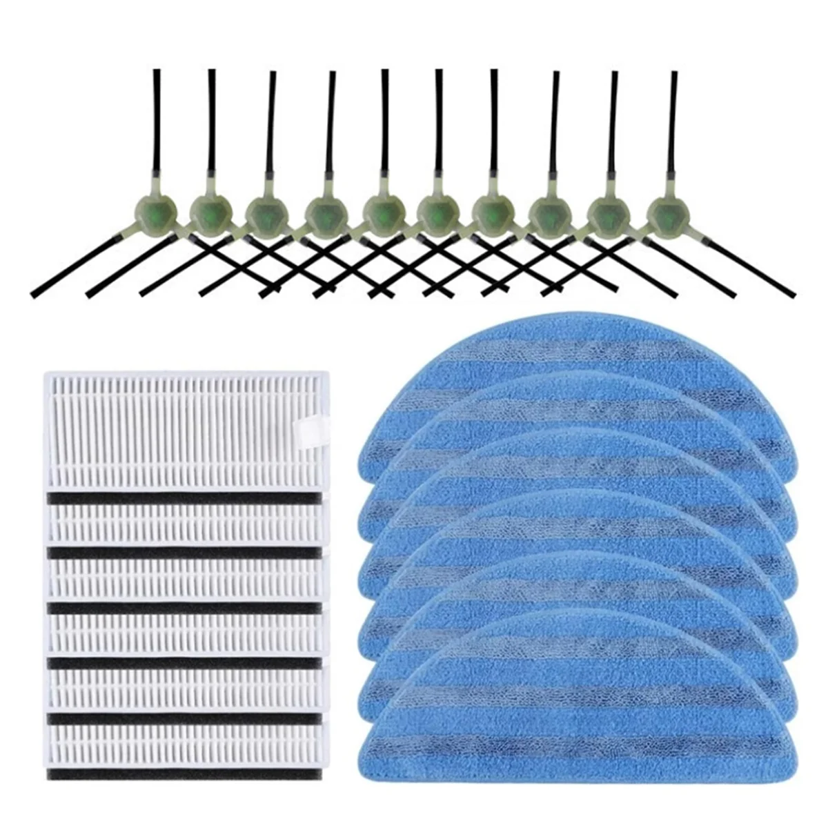 

For M201 U180 M571 M200 M500 M501 M520 T700 T800 Robotic Vacuum Cleaner Parts Mop Pads HEPA Filters Side Brushes