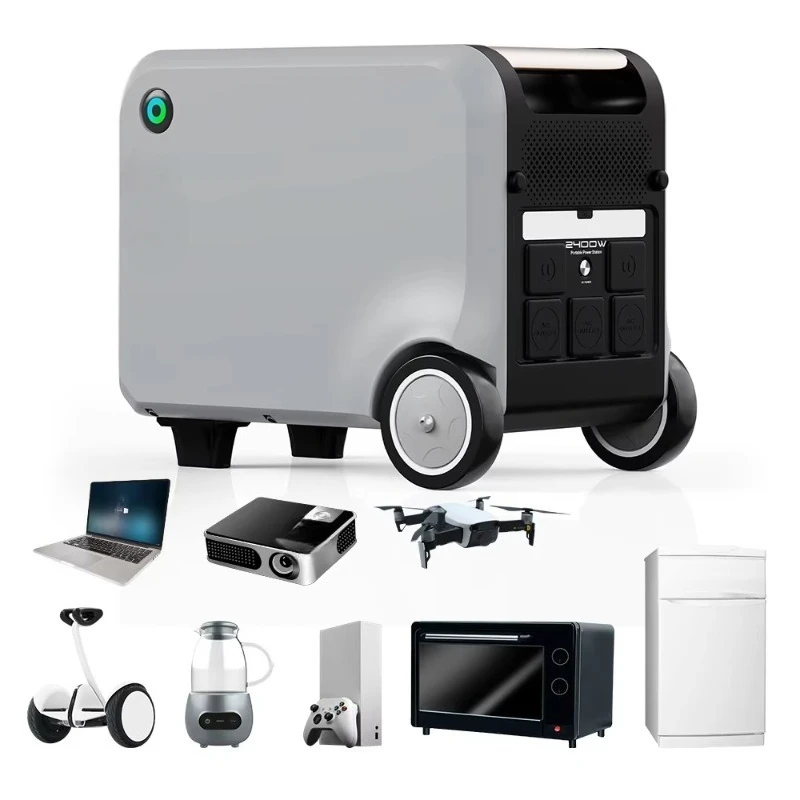 2400W solar generator, modular design, capacity can be expanded from 2kWh to 12kWh, suitable for home and outdoor use