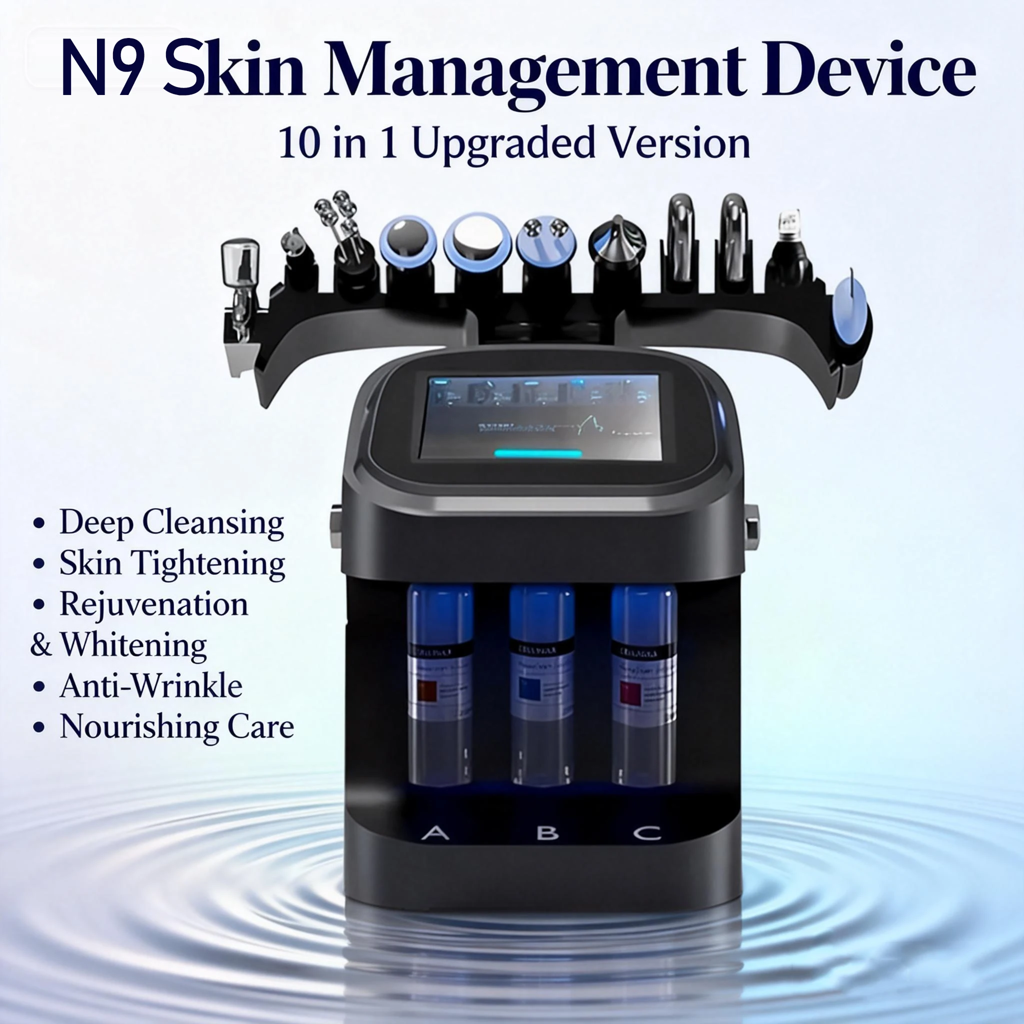 

Настольный комплексный инструмент для управления кожей Black Pearl, косметический инструмент с большими пузырьками, инъекция кислорода с маленькими пузырьками Inst