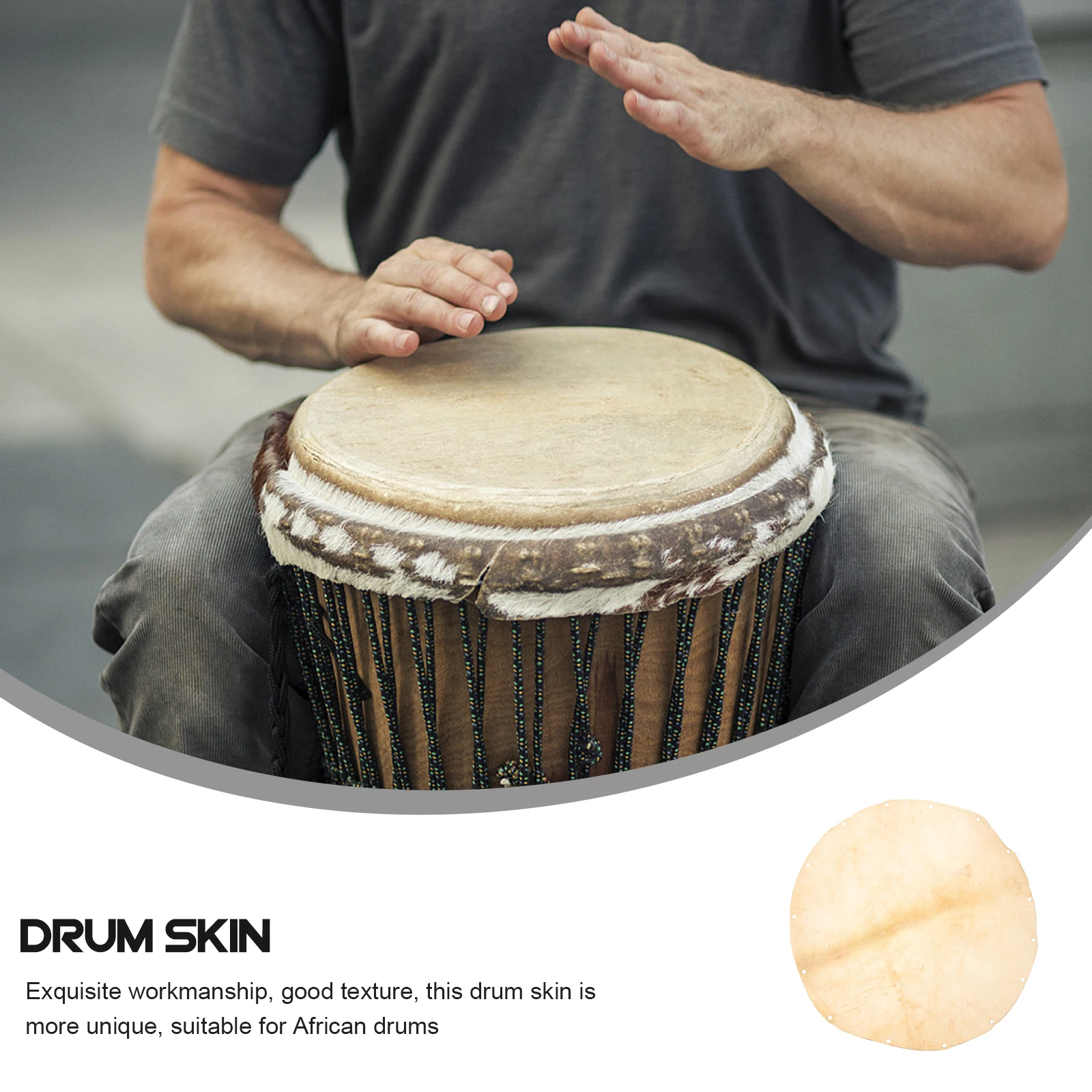 طبلة يدوية ذات صوت واضح للأطفال الأفريقي Djembe مريح Doumbek جلد الغنم الدف