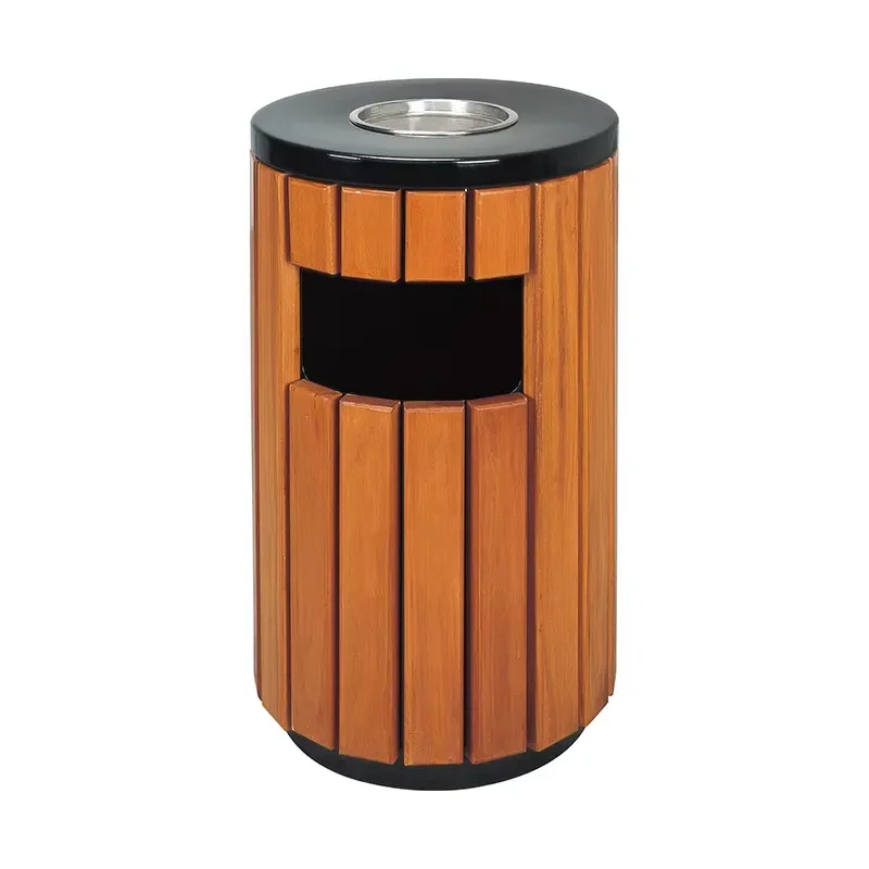 Heavy Duty Metal Waste Bin Outdoor Large Capacity Sorting Trash Can for Garden Patio Street Public Area Durable Steel Recycle