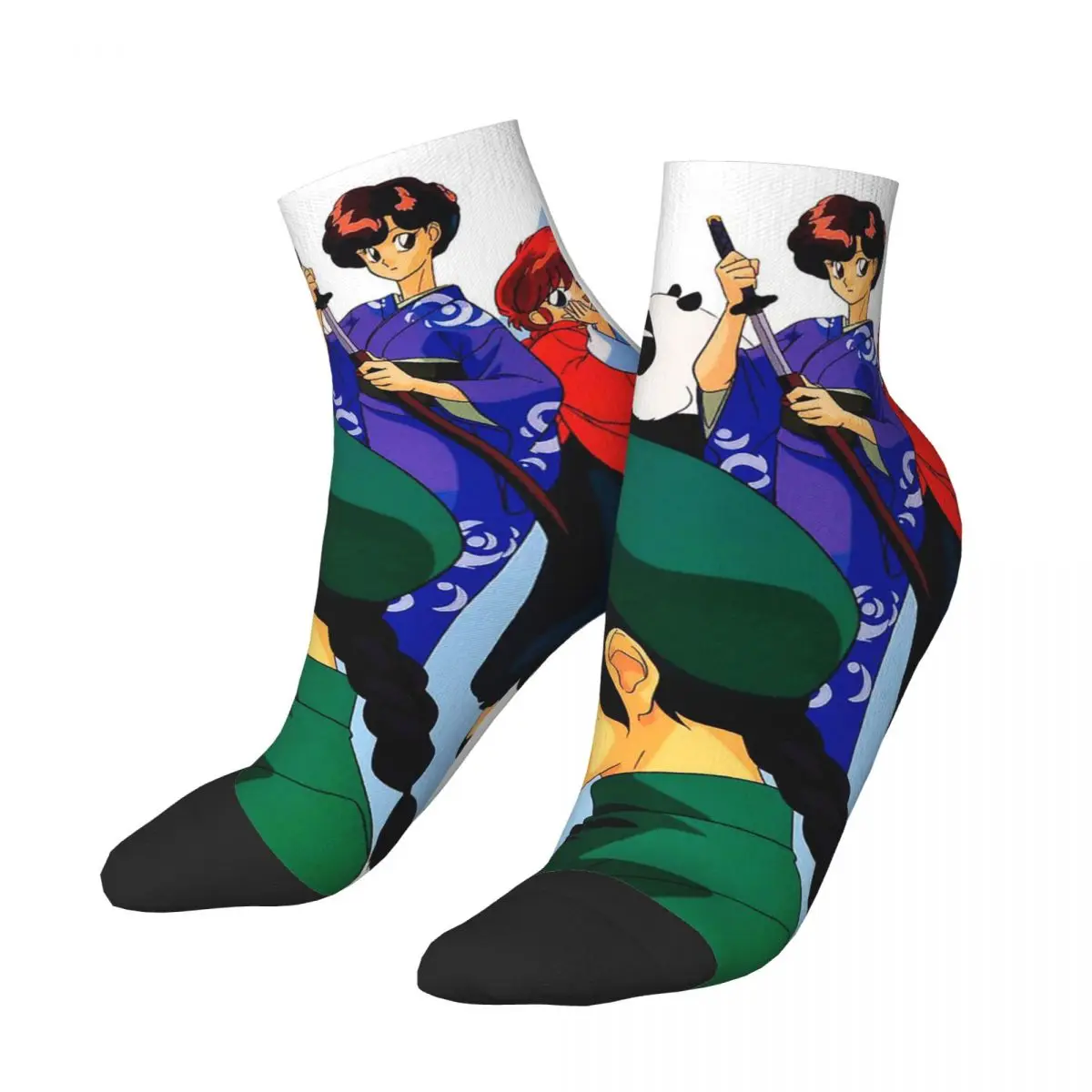 Ranma 1/2 Saotome Pig Girls Socks Harajuku Super Soft Stockings All Season Socks Accessories for Unisex Christmas Gifts