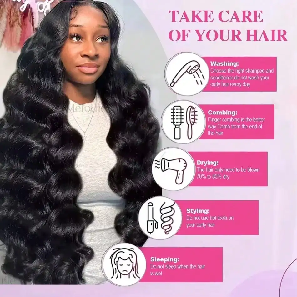 Smilegirl 12A Human Hair Bundles 20 22 24 26 Inch Body Wave 100% Unprocessed Brazilian Virgin Hair 4 Bundles Curly Wave Human Hair Extensions Quick Weave Natural Black