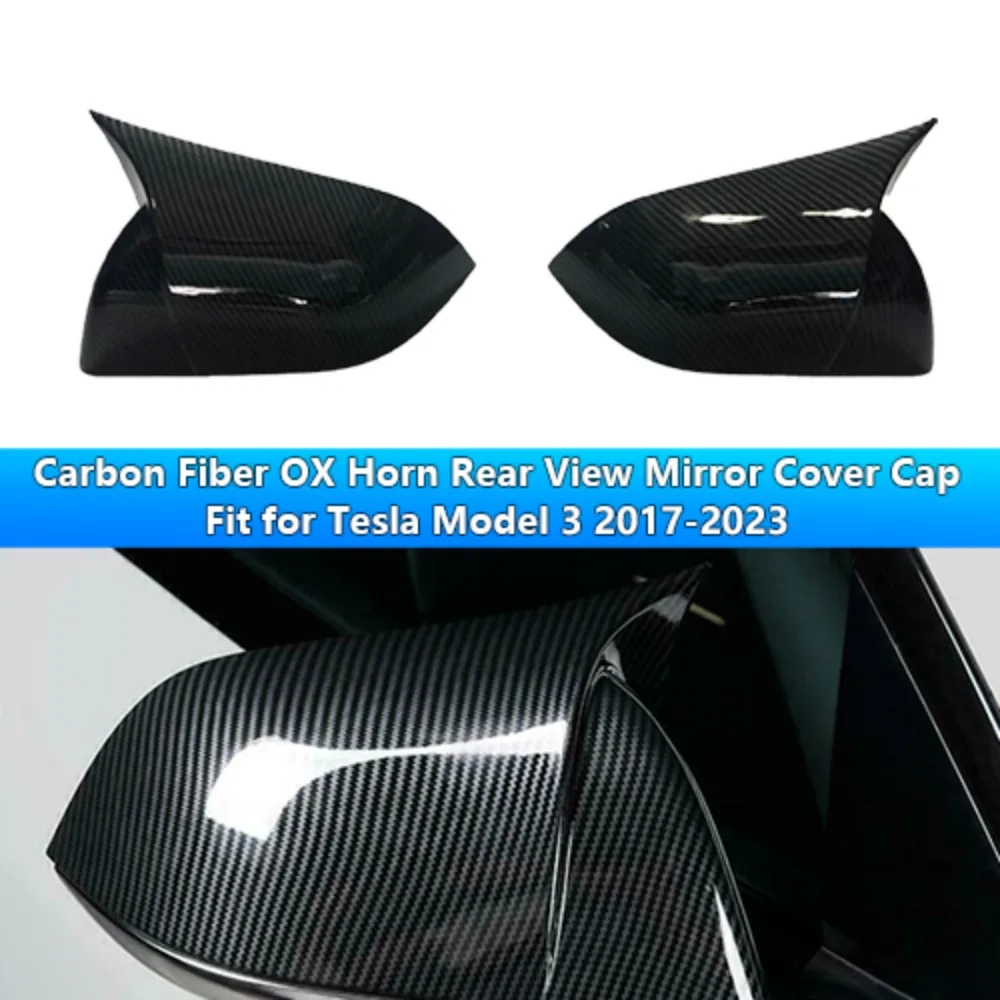 

Carbon Fiber OX Angle Mirror Case for Tesla Model 3 2017 - 2023-