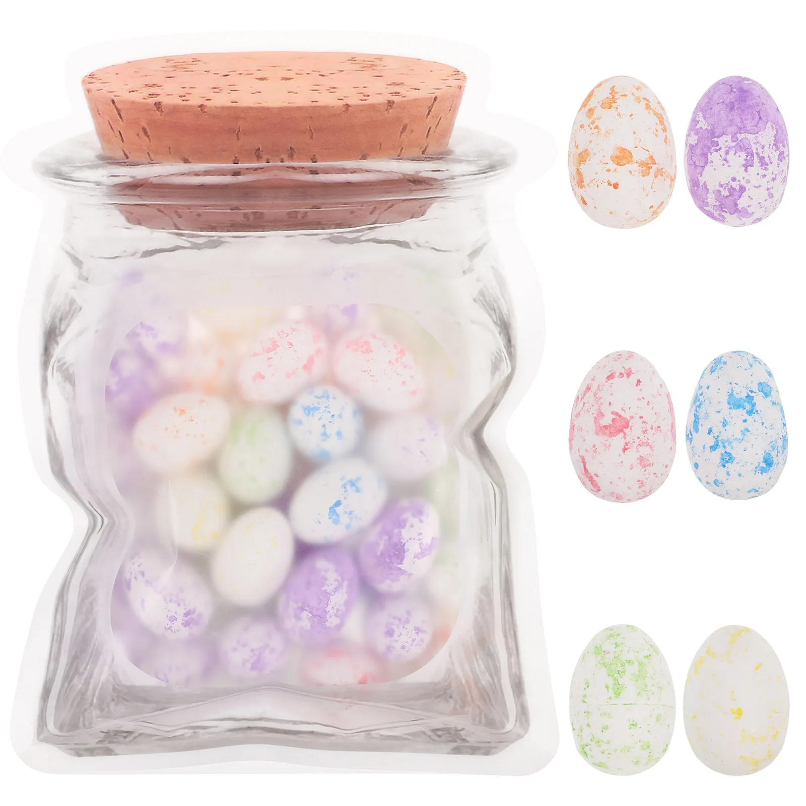 

40Pcs Vibrant Colorful Foam Easter Eggs with Unique Spotted Design Festive Mini Ornaments for Wedding Celebration Decor Craft