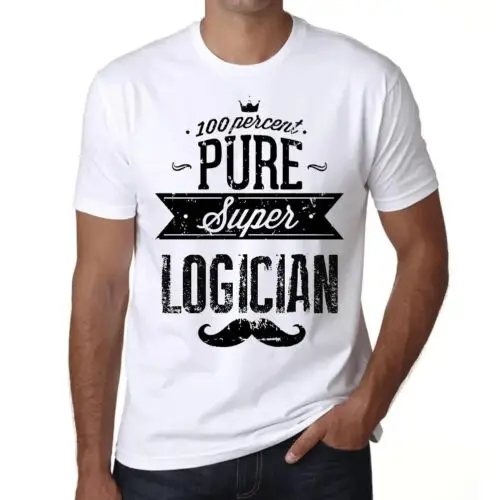 Heren Grafisch T-Shirt 100% Zuivere Super Logician – 100% Pure Super Logician