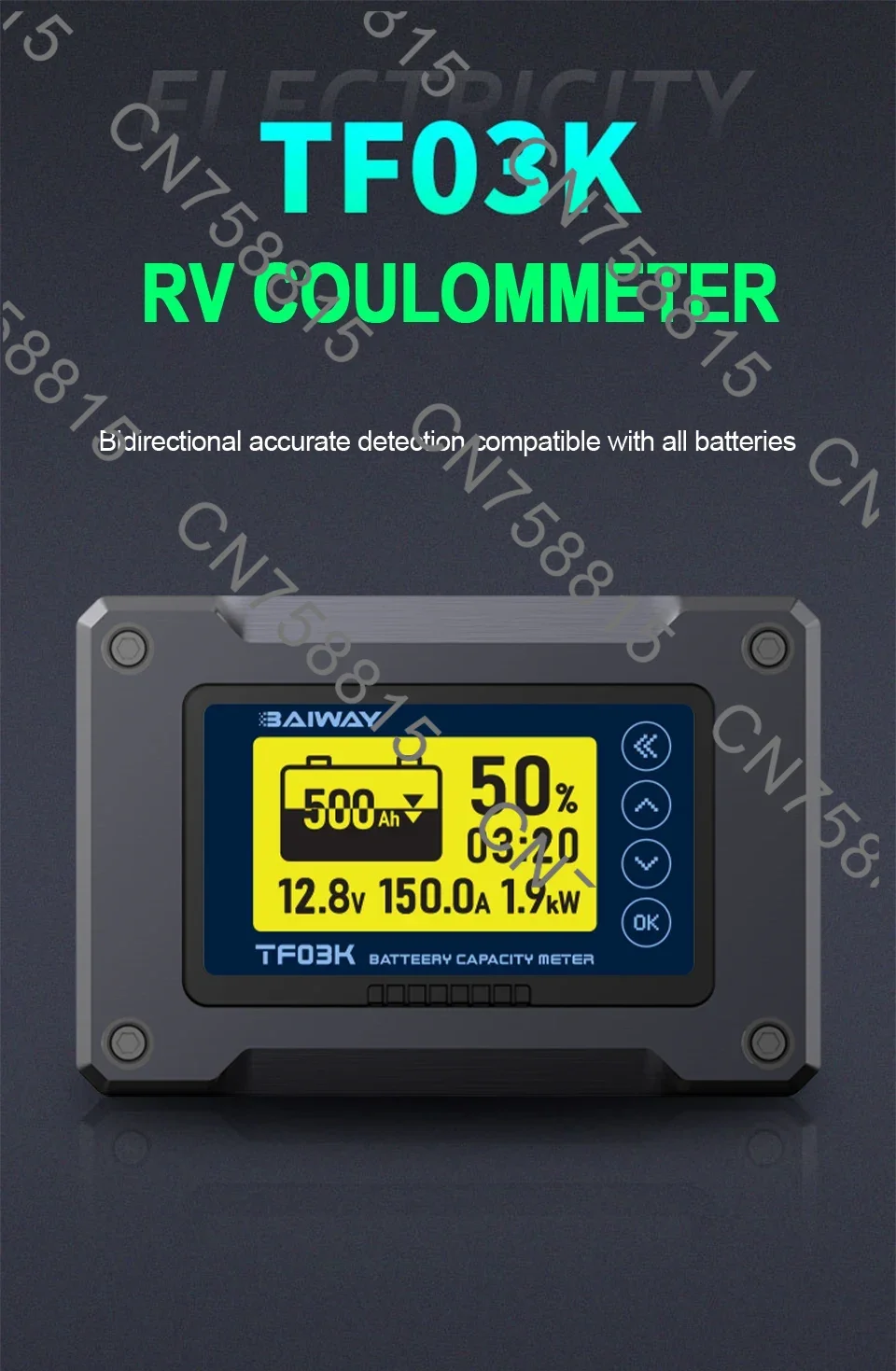 

Счетчик кулонов 50А/100А/350А/500А для электромобилей, счетчик кулонов DC8–120В, индикатор емкости аккумулятора