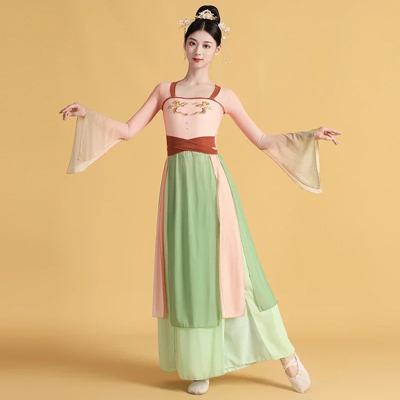 Trajes nacionais de dança clássica elegante yangko dança wear feminino moderno traje de dança hanfu roupas yangko prática wear