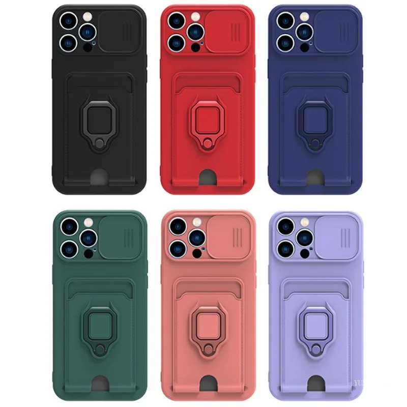 

Силиконовый чехол YUNYUHONG с защитой камеры и кольцом-держателем для iPhone 17, 16, 15, 14, 13, 12, 11 Pro, Pro Max, Plus, Air