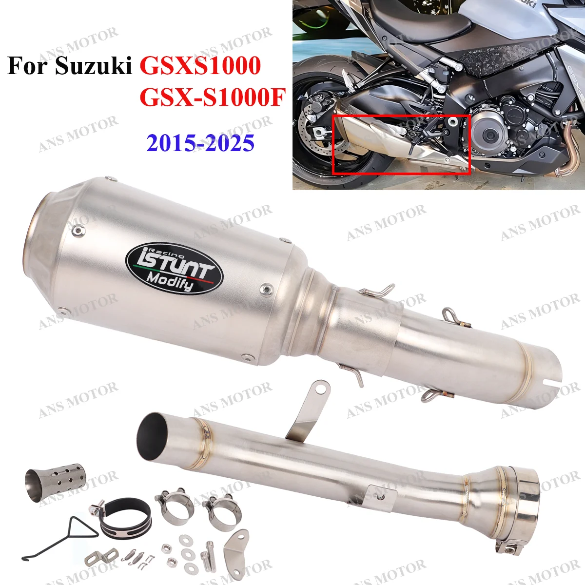 

Slip On For Suzuki GSXS1000 GSX-S1000F KATANA 1000 2015-2025 Motorcycle Exhaust Escape System GSXS1000 Exhaust