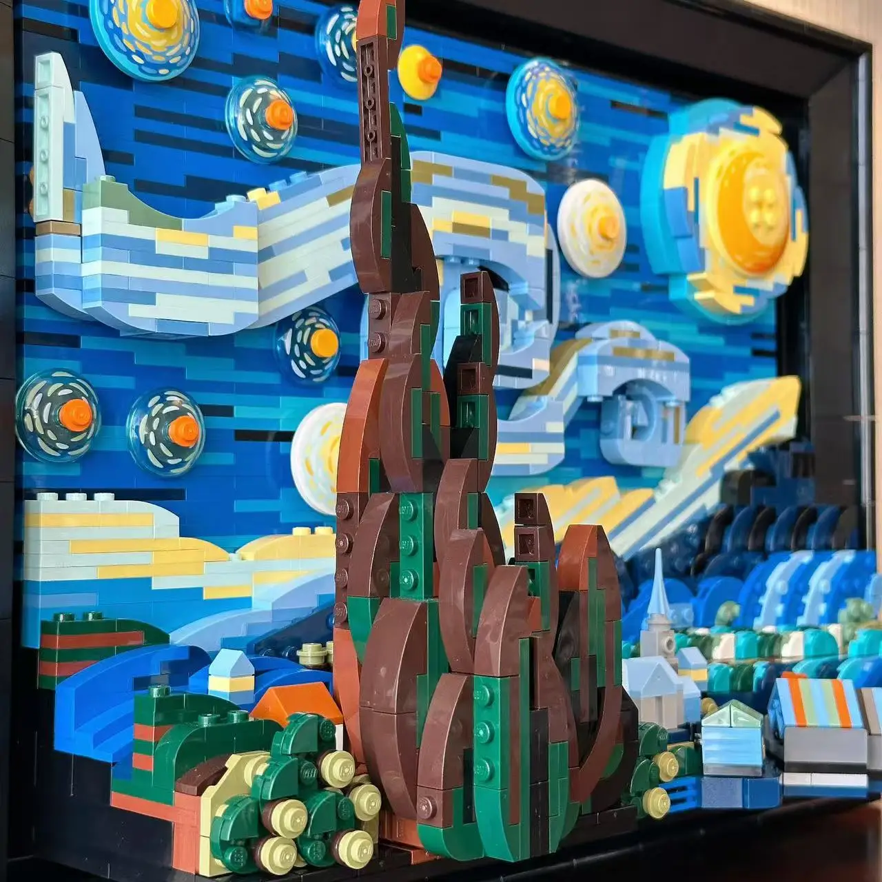 2316PCS ไอเดีย Vincent Van Gogh Starry Night ภาพวาดบล็อกอาคาร Art Craft ประกอบอิฐของขวัญของเล่นสําหรับเด็กผู้ใหญ่