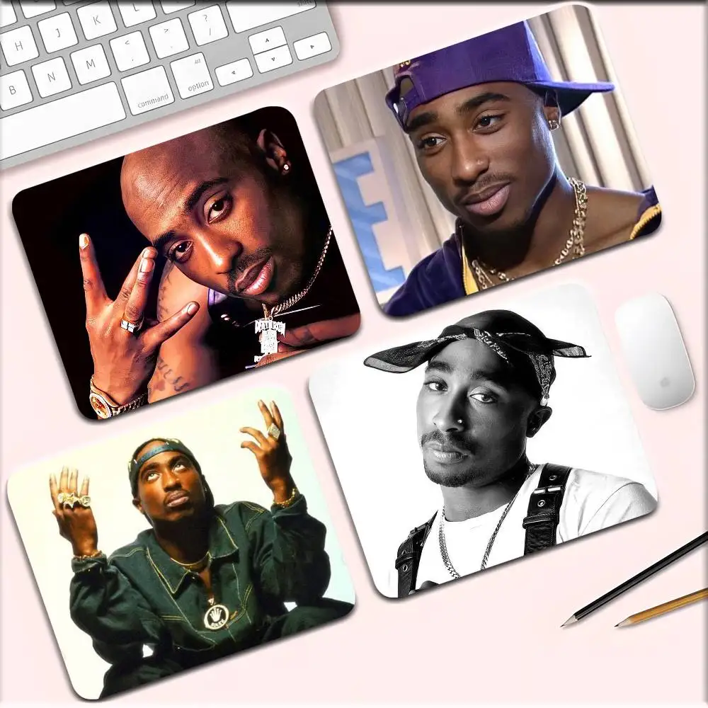

1pc Rapper Tupac Shakur Small Mousepad Keyboard Pad Laptop Cushion Non-slip Deskpad