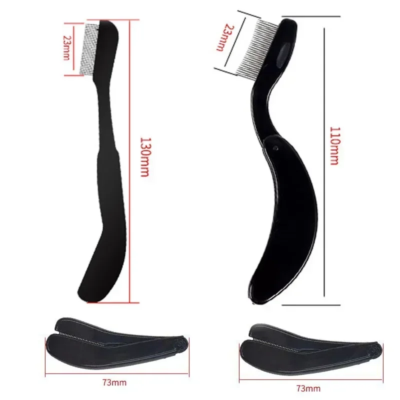 Cepillo de pestañas plegable ultrafino de acero inoxidable, separador de pestañas, extensión de pestañas, peine, rizador de pestañas, maquillaje 2031