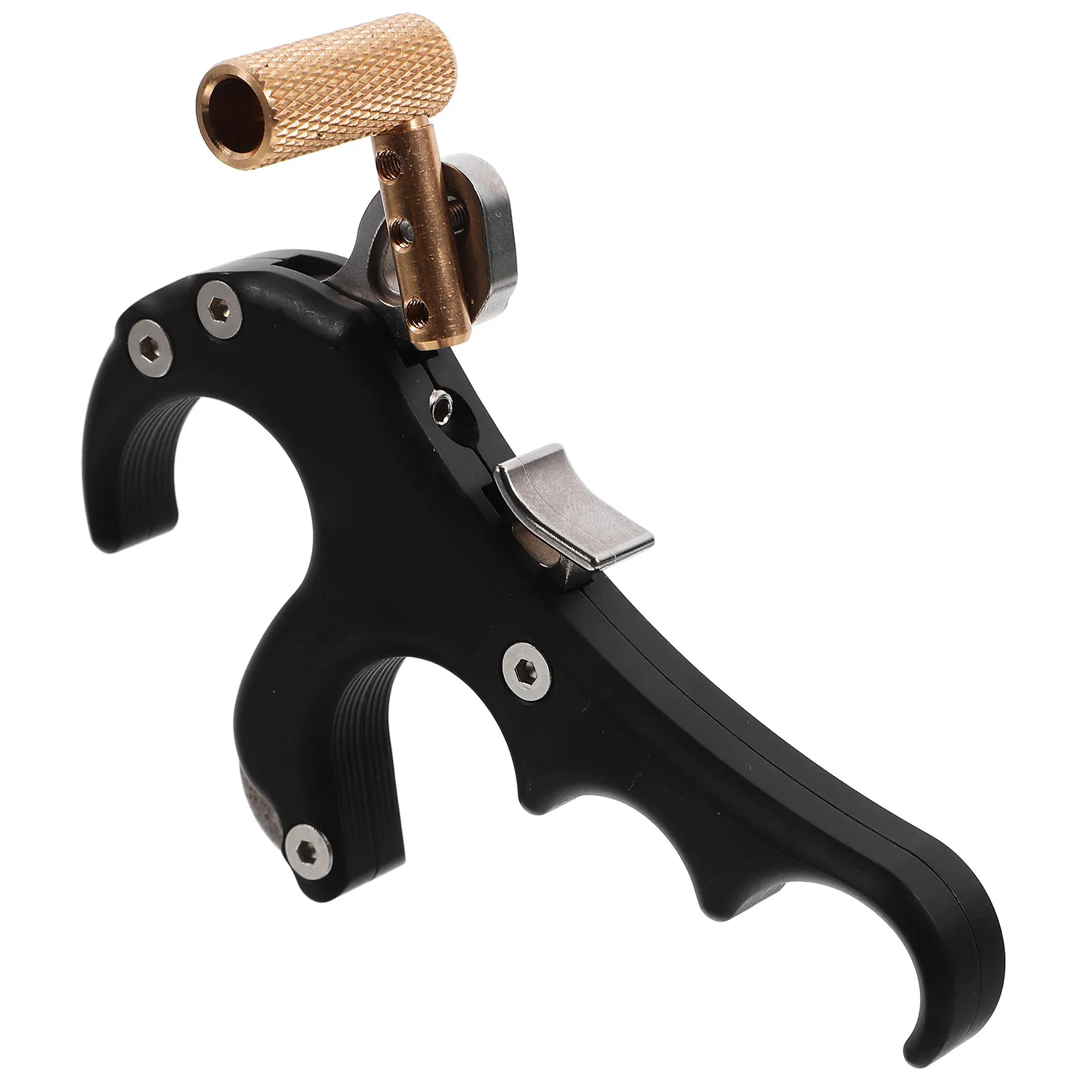 

1pc Adjustable Bow Release Aid For Compound Bow Archery Equipment Finger Guard Metal Releaser Accessories Parts Supplies Black