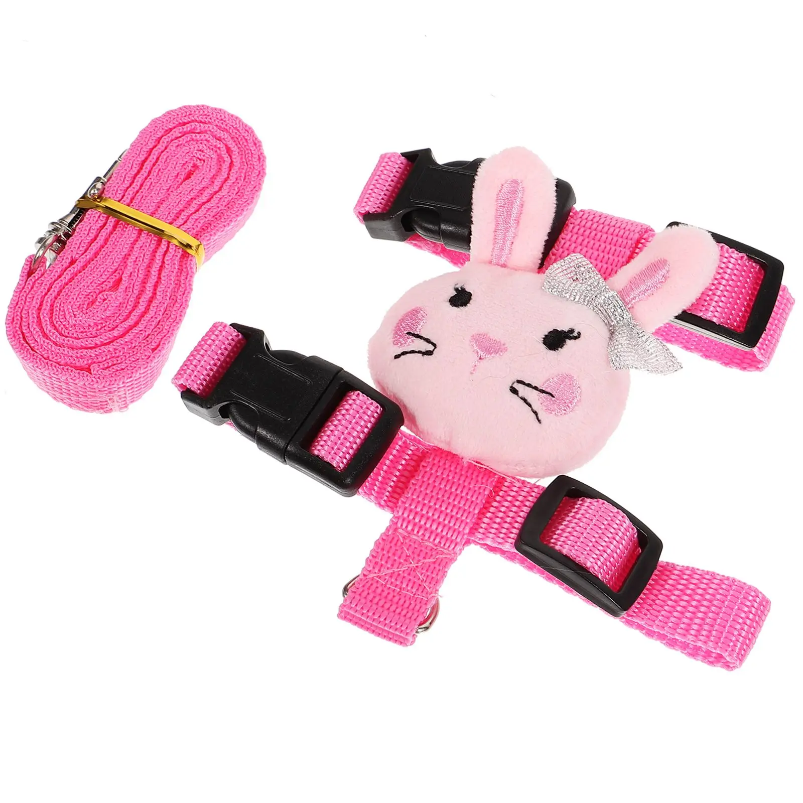 

2pcs Pet Harness Leash Set Rabbit S Size Small Animal Harness Adjustable Small Pets Traction Rope Guinea Pig Walking Supplies